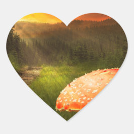 秋の日没。 ハートシール