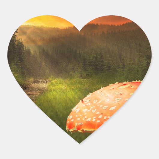 秋の日没。 ハートシール (正面)