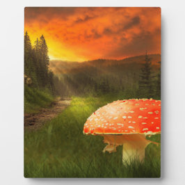 秋の日没。 フォトプラーク