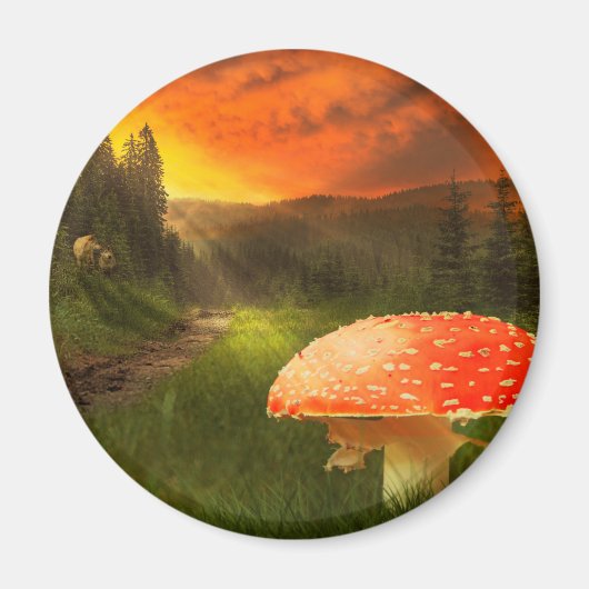 秋の日没。 マグネット (正面)