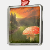 秋の日没。 メタルオーナメント (左)