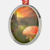 秋の日没。 メタルオーナメント (左)