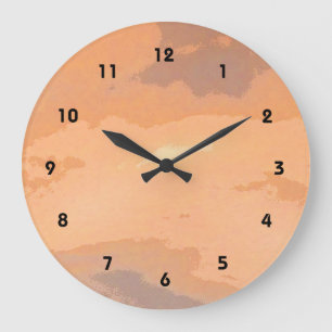 秋の日没 ラージ壁時計