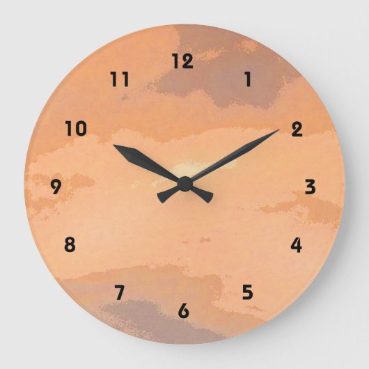 秋の日没 ラージ壁時計 (正面)