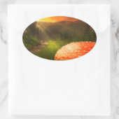 秋の日没。 楕円形シール (バッグ)