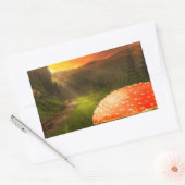 秋の日没。 長方形シール (封筒)