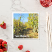 秋の日照り森 – 感謝祭パーソナライズされた祭 スタンダードカクテルナプキン (インサイチュ)
