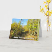 秋の日照ウッズ – カスタム誕生日カード カード (黄色い花)