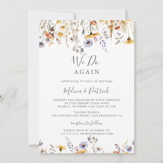 秋の日照山花我々は再び誓いを誓う 招待状 (正面)