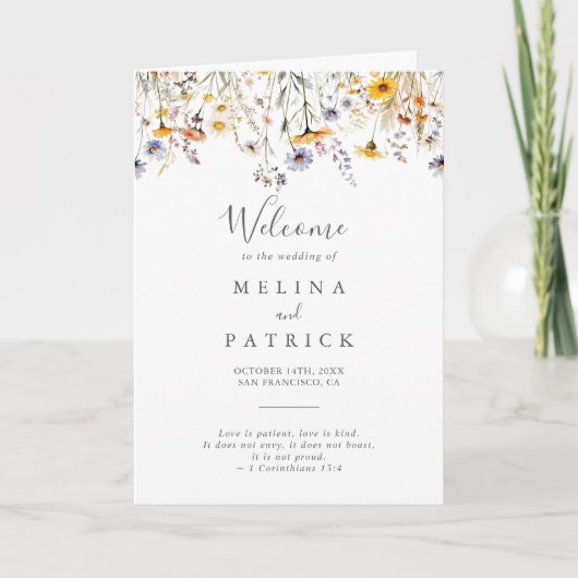 秋の日照野エレガント花が折れ結婚た プログラム (正面)