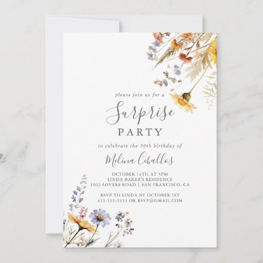 秋の日照野エレガント花驚きパーティー 招待状 (正面)