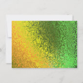 秋の日除け緑の黄色の日付カードを保存 招待状 (裏面)