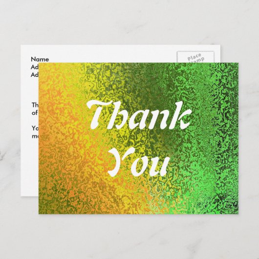 秋の日除け緑の黄色感謝していの結婚はがき ポストカード (正面/裏面)