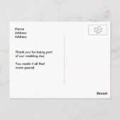 秋の日除け緑の黄色感謝していの結婚はがき ポストカード (裏面)