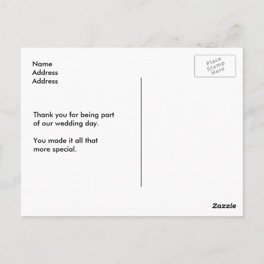 秋の日除け緑の黄色感謝していの結婚はがき ポストカード (裏面)