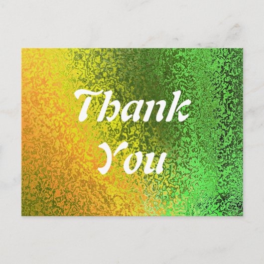 秋の日陰グリーンイエローサンキュー ポストカード (正面)
