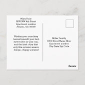 秋の日、子供たちとボーダーコリー ポストカード (裏面)