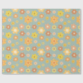 秋の明るい花模様ライトシームレス感謝祭 ラッピングペーパー (フラット)