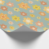 秋の明るい花模様ライトシームレス感謝祭 ラッピングペーパー (角)