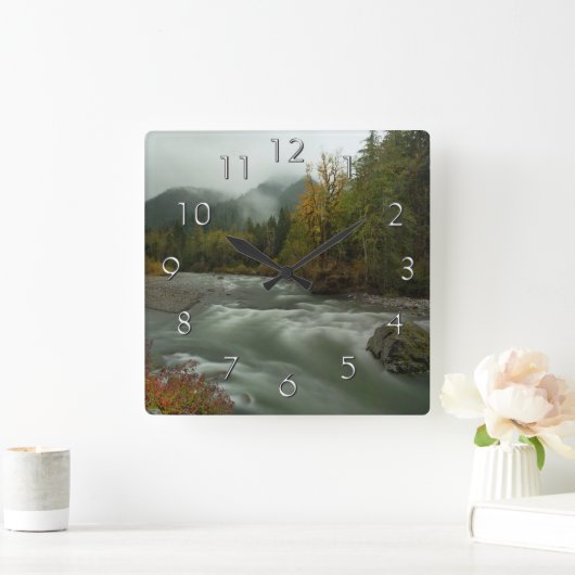 秋の時計 スクエア壁時計 (ホーム)