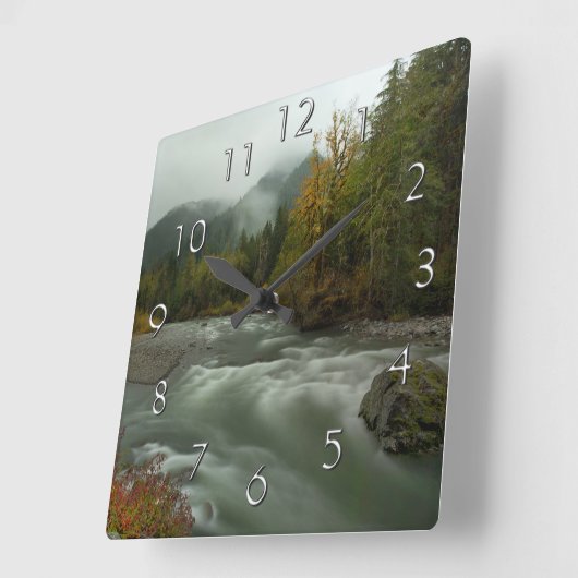 秋の時計 スクエア壁時計 (傾斜)