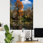 秋の時間は、色でいっぱいの隠された池で ポスター (ホームオフィス)