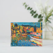 秋の景色とボートbyワッシリーカンディンスキー ポストカード (スタンド正面)