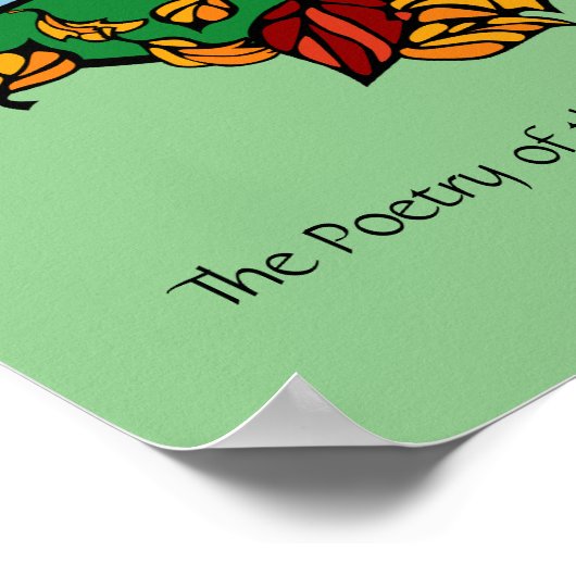 秋の景色と引用文 ポスター (角)