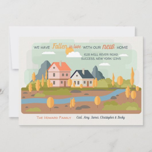 秋の景色の移動発表 招待状 (正面)