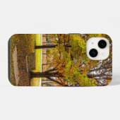 秋の景色ベンチ iPhoneケース (裏面横)
