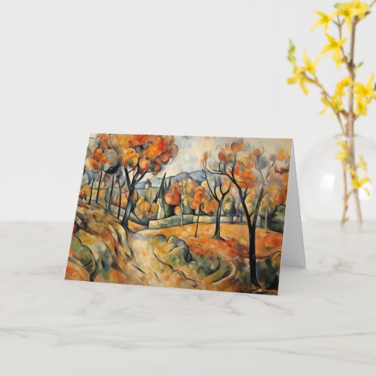 秋の景色 カード (黄色い花)