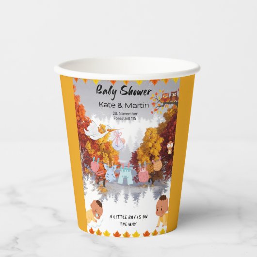 秋の景色 紙コップ (正面)