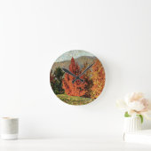 秋の景色、c.1903 (キャンバスの油) ラウンド壁時計 (ホーム)