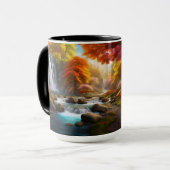 秋の景観公園の滝 マグカップ (正面左)