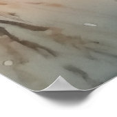 秋の景観水の色のイラストレーションプリント ポスター (角)