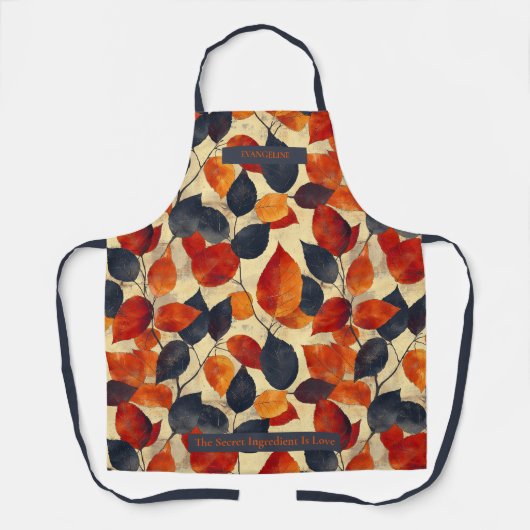 秋の暖かさ鮮やかと紅葉 – 季節 エプロン (正面)