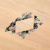 秋の暗いムーディーズフローラフレームパープル結婚ズ アクリル招待状 (レイダウン)