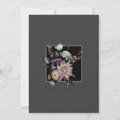 秋の暗いムーディーズフローラフレームパープル結婚ズ 招待状 (裏面)