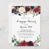 秋の書道モダンブライダルランジェリーシャワー 招待状 (正面)