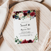 秋の書道モダン甘い16誕生日パーティー 招待状