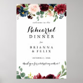 秋の書道リハーサルディナーウェルカムサイン ポスター (正面)