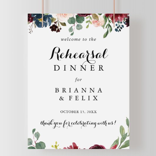 秋の書道リハーサルディナーウェルカムサイン ポスター