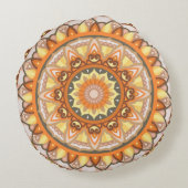 秋の曼荼羅丸まくら ラウンドクッション (裏面)