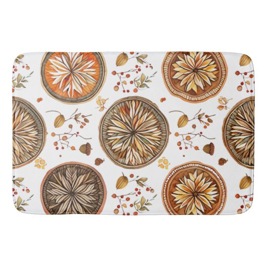 秋の曼荼羅模様 バスマット (正面)