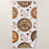 秋の曼荼羅模様 ビーチタオル (正面)