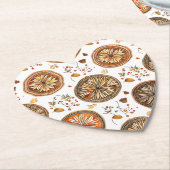 秋の曼荼羅模様 ペーパーコースター (アングル)