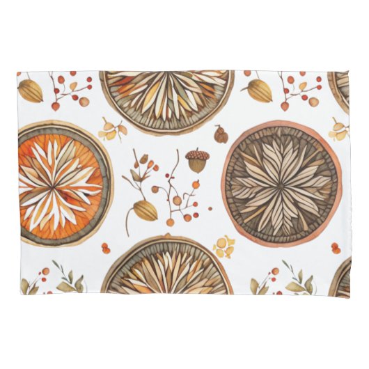 秋の曼荼羅模様 枕カバー (正面)