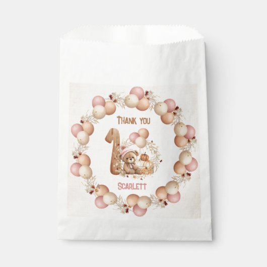 秋の最初の誕生日ガールの好意バッグ フェイバーバッグ (正面)