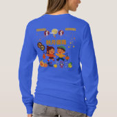 秋の月のエレガンス ブルー Tシャツ (裏面)
