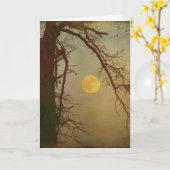 秋の月 カード (黄色い花)